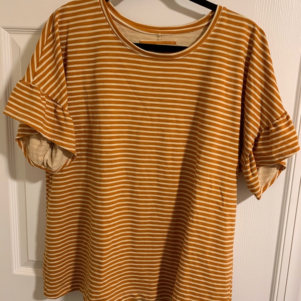 Sonoma burnt orange and white striped shirt